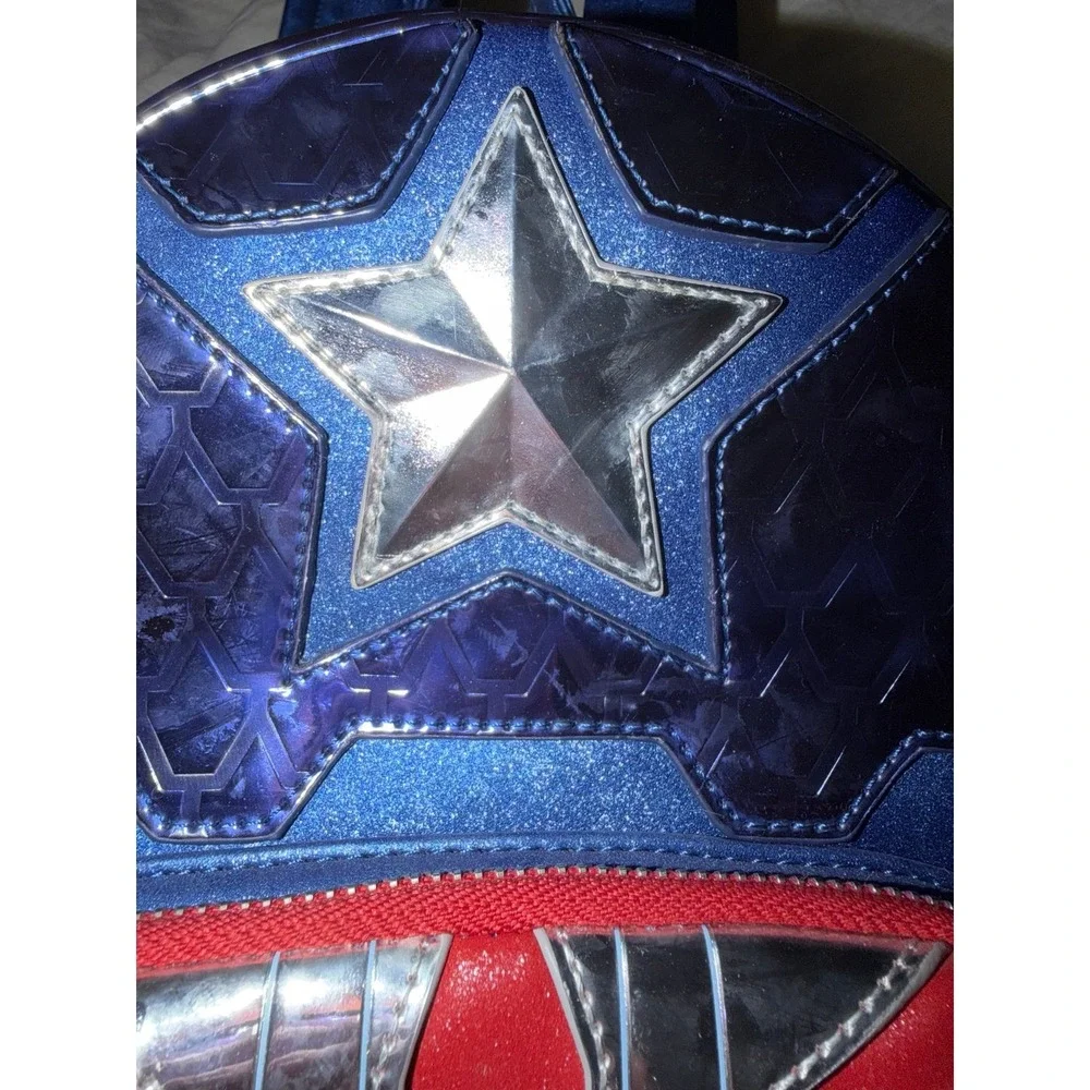 Marvel Infinity Saga Captain America Mini Backpack shines Metallic look